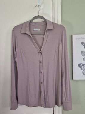 EUC Anatomie Pink Jersey Button-up  Blouse/Shirt, Fits Like S-M